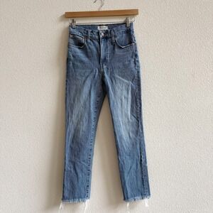 Madewell Perfect Vintage Jeans Women 26 Blue Excellent Raw Hem High Rise Tapered